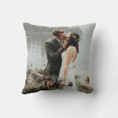 Onze eerste kerst als de heer en mevrouw Pine Kers Kussen (Achterkant)