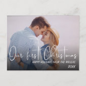 Onze eerste kerst als de heer en mevrouw Prettige  Feestdagenkaart (Voorkant)