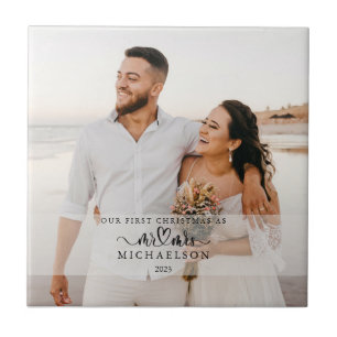Onze eerste kerst als de heer en mevrouw. tegeltje