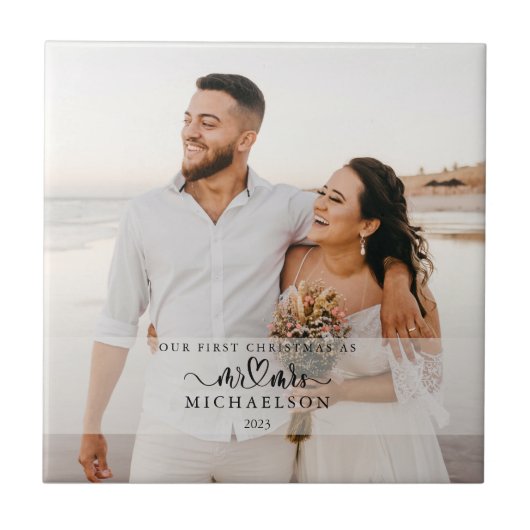 Onze eerste kerst als de heer en mevrouw. tegeltje (Voorkant)