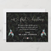 Onze Eerste Kerst Als Dhr. & Mevrouw Script Foto Kaart (Achterkant)