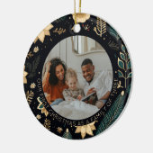 "Onze eerste kerst als een familie van drie" Keramisch Ornament (Links)