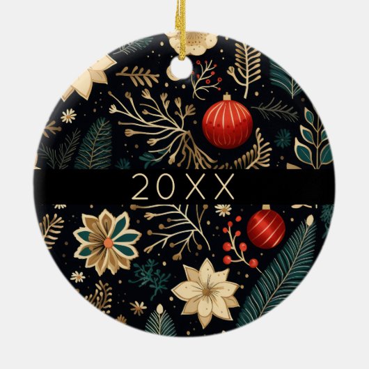 "Onze eerste kerst als een familie van drie" Keramisch Ornament (Achterkant)