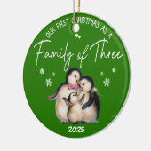 Onze eerste kerst als een familie van drie keramisch ornament (Links)