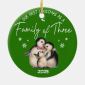 Onze eerste kerst als een familie van drie keramisch ornament (Achterkant)