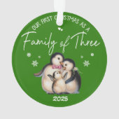Onze eerste kerst als een familie van drie ornament (achterkant)