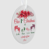 Onze eerste kerst als een gezin van 4 ornament (voorkant)
