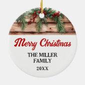 Onze eerste kerst als een gezin van 4 vakanties keramisch ornament (Achterkant)