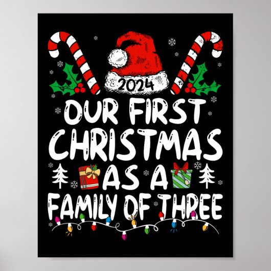 Onze eerste kerst als een gezin van drie 2024 nieu poster (Voorkant)