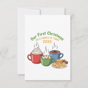 Onze eerste kerst als een gezin van drie 2025 bedankkaart