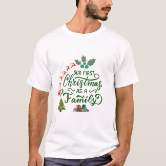 Onze eerste kerst als familie matching t-shirt