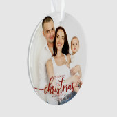 Onze eerste kerst als familie van 3 elegante foto ornament (voorkant)