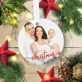 Onze eerste kerst als familie van 3 elegante foto ornament