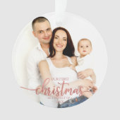 Onze eerste kerst als familie van 3 elegante foto ornament (voorkant)