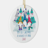 Onze eerste kerst als familie van 3 | Gnome Keramisch Ornament (Rechts)