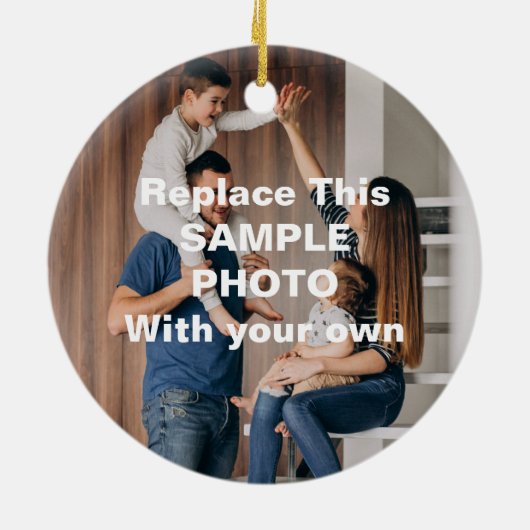 Onze eerste kerst als familie van 4 keramisch ornament (Achterkant)