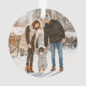 Onze Eerste Kerst Als Familie Van Drie Foto Ornament (achterkant)