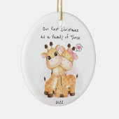 Onze eerste kerst als familie van drie sieraden keramisch ornament (Rechts)