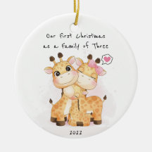 Onze eerste kerst als familie van drie sieraden