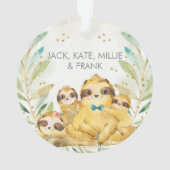 Onze eerste kerst als familie van vier sleuven ornament (achterkant)