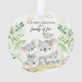 Onze eerste kerst als familie van vijf Koala-Beer Ornament (voorkant)