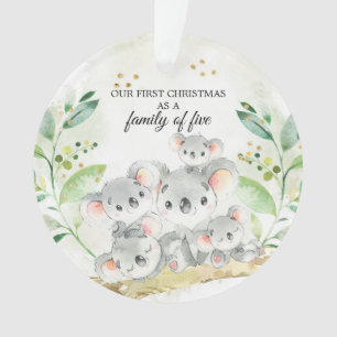 Onze eerste kerst als familie van vijf Koala-Beer Ornament