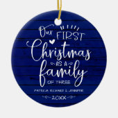 Onze eerste kerst als familieruilhuis keramisch ornament (Voorkant)