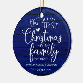 Onze eerste kerst als familieruilhuis keramisch ornament (Links)