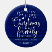 Onze eerste kerst als familieruilhuis keramisch ornament (Achterkant)