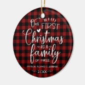 Onze eerste kerst als familieruilhuis keramisch ornament (Links)