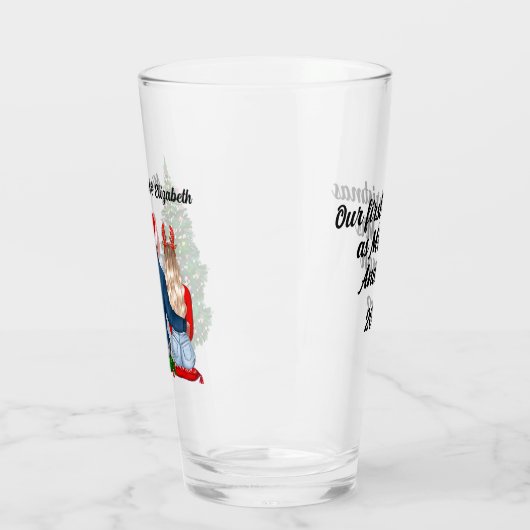 Onze eerste kerst als gehuwd paar glas (Links)