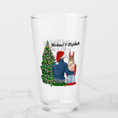 Onze eerste kerst als gehuwd paar glas (Voorkant)