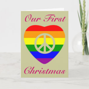 ONZE EERSTE KERST ALS GETROUWD HOMOSTEL FEESTDAGEN KAART