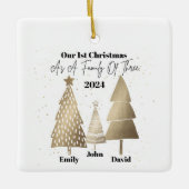 Onze eerste kerst als gezin van 3 keramisch ornament (Voorkant)