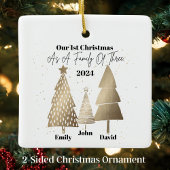 Onze eerste kerst als gezin van 3 keramisch ornament