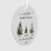 Onze eerste kerst als gezin van drie ornament (voorkant)