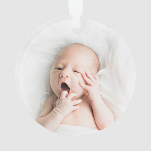 Onze eerste kerst als gezin van drie ornament (achterkant)