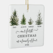 Onze eerste kerst als gezin van vier keramisch ornament (Rechts)