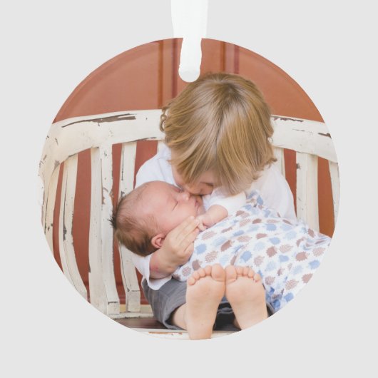 Onze eerste kerst als gezin van vier ornament (achterkant)