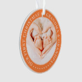 Onze eerste kerst als grootmoeder en opa simpel ornament (voorkant)