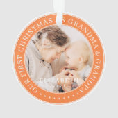 Onze eerste kerst als grootmoeder en opa simpel ornament (achterkant)