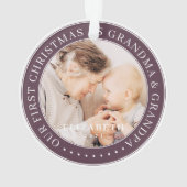 Onze eerste kerst als grootmoeder en opa simpel ornament (achterkant)