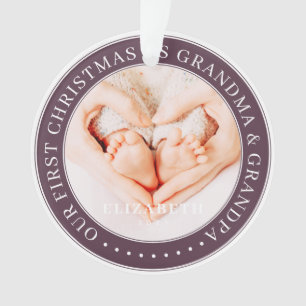 Onze eerste kerst als grootmoeder en opa simpel ornament