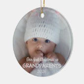 Onze eerste kerst als grootouders 2026 keramisch ornament (Links)