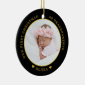 Onze eerste kerst als grootouders 2 Foto Keramisch Ornament (Rechts)