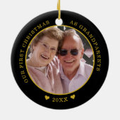 Onze eerste kerst als grootouders 2 Foto Keramisch Ornament (Achterkant)