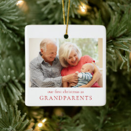 Onze eerste kerst als grootouders Baby Foto Keramisch Ornament