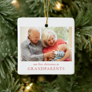 Onze eerste kerst als grootouders Baby Foto Keramisch Ornament