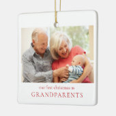Onze eerste kerst als grootouders Baby Foto Keramisch Ornament (Links)