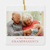 Onze eerste kerst als grootouders Baby Foto Keramisch Ornament (Voorkant)